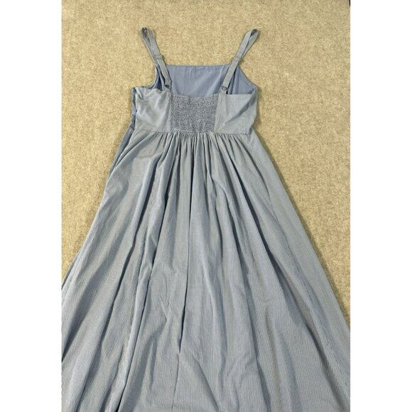 Urban Outfitters Women’s Large Midi Dress Flair Button Side Slit Summer Halter - Picture 8 of 15